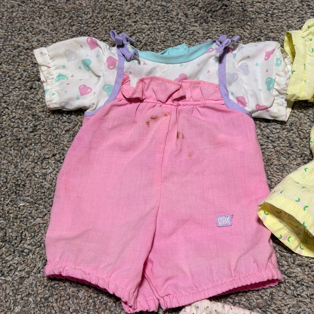 Vintage Cabbage Patch Kids Doll Clothes Lot 3 Outfits Dress Romper Bloomers - Picture 4 of 4